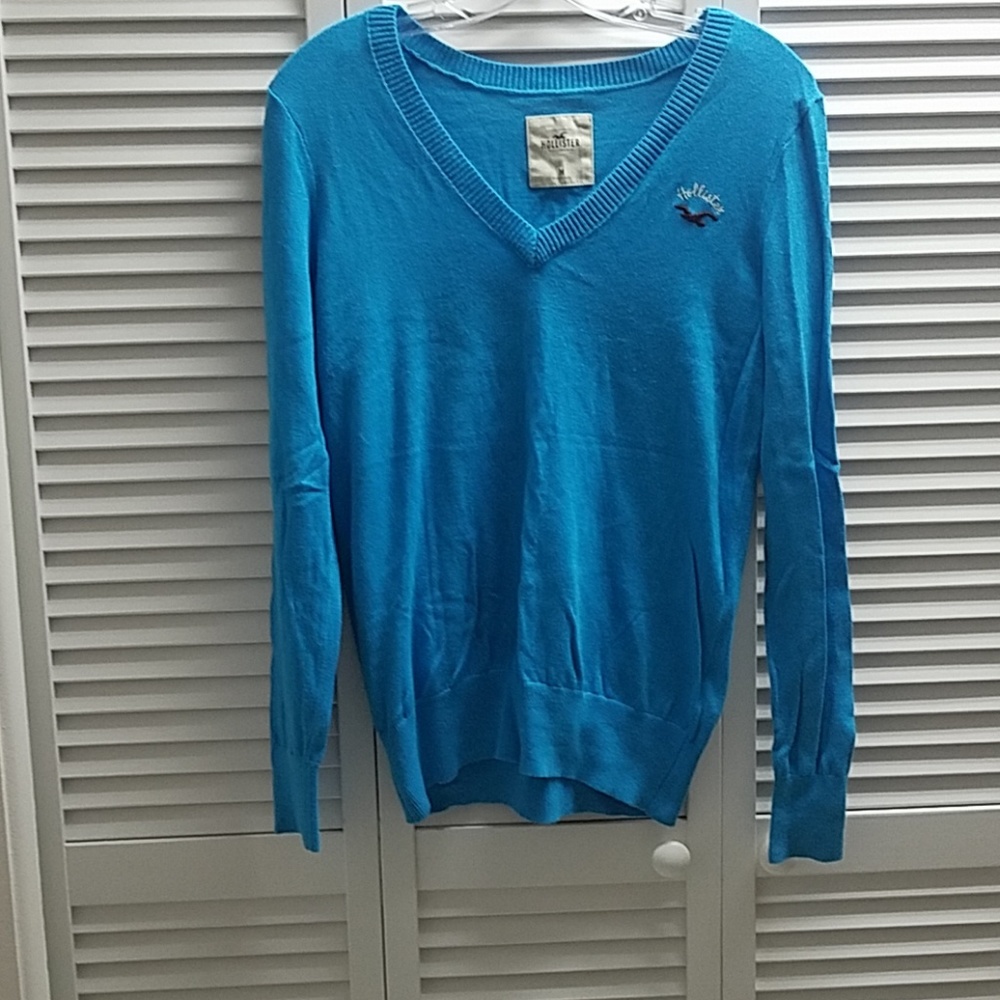 Hollister Blue V-Neck Sweater